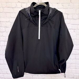 POLO GOLF RALPH LAUREN Packable Anorak Black Hooded Unlined Golf Windbreaker--L